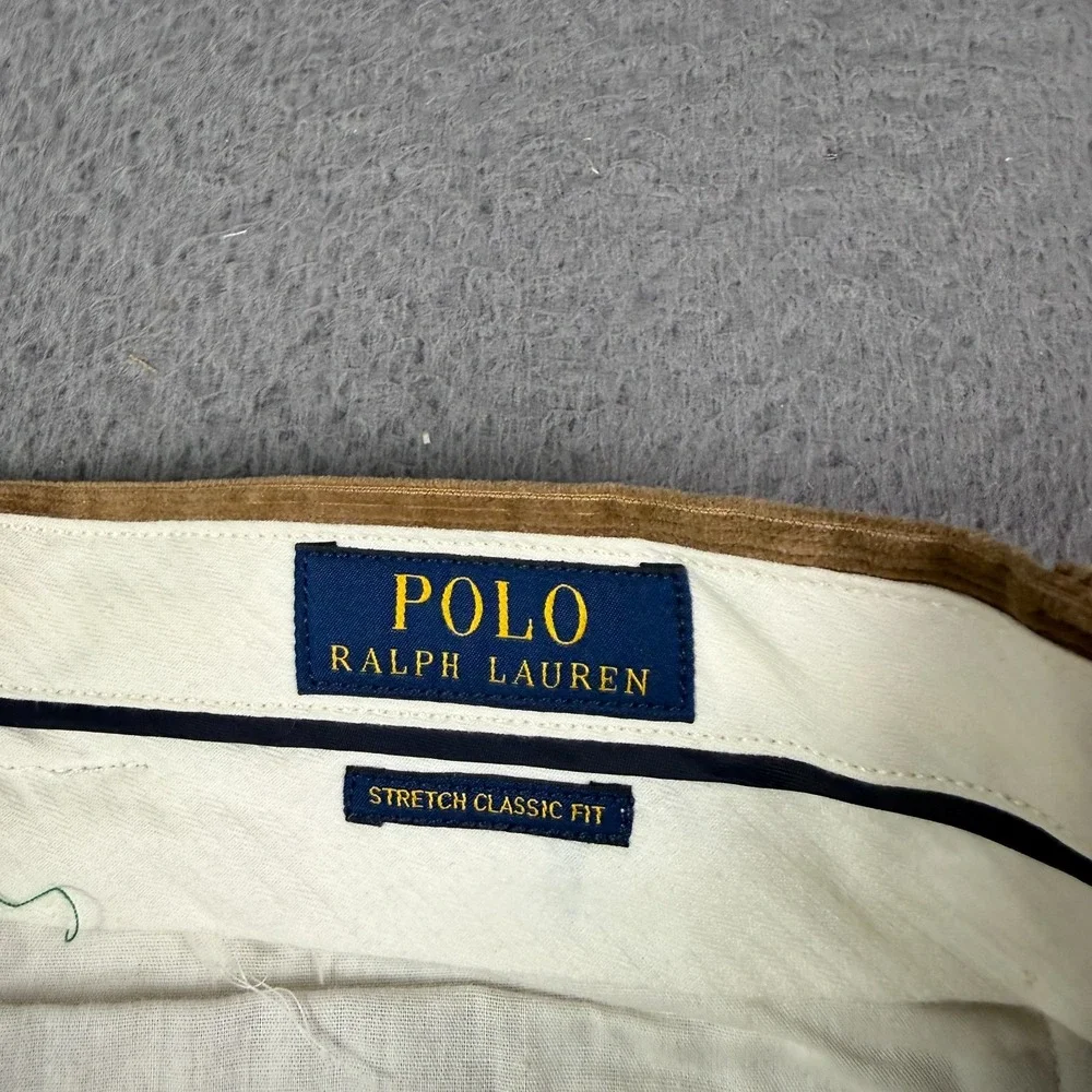 Polo Ralph Lauren Pants Mens 36x31 Brown Stretch Classic Fit Corduroy Chino